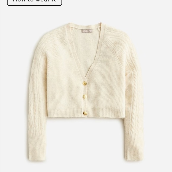 J crew Supersoft cropped cable-knit sweater-tank set
 Heather natural nwot - Picture 5 of 7